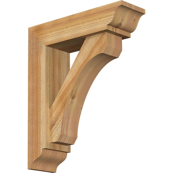 Ekena Millwork Legacy Traditional Rough Sawn Bracket w/ Offset Brace, Western Red Cedar, 6"W x 20"D x 24"H BKT0604X20X24LEC01RWR - main